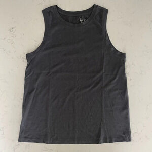 Kersh Casual Neutral Sleeveless Crew Neck Cotton Blend Tank Top Grey Sz M NWOT